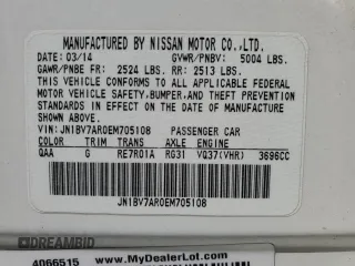 2014 Infiniti Q50 Premium z VIN JN1BV7AR0EM705108, wystawiony jako Copart lot #58990385 z przebiegiem 138 110 mil mil oraz Szkoda całkowita • Salvage title. Historia ofert i sprzedaży dostępna na DreamBid. Obrazek 13.