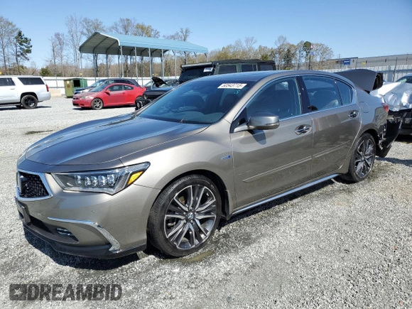 2019 Acura RLX Hybrid Advance Pkg with VIN JH4KC2F98KC000152, listed as a Copart auction lot 50543715 with 55,179 mi miles and Salvage Title. Bid and sale history available at carsss.com. Image 1.