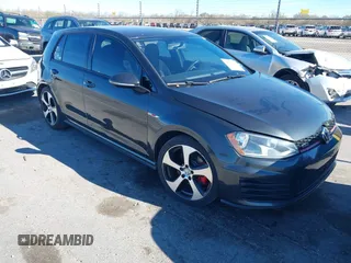 2016 Volkswagen Golf GTI SE with VIN 3VW5T7AUXGM038945, listed as a IAAI auction lot 41752353 with 125,253 mi miles. Bid and sale history available at carsss.com. Image 1.