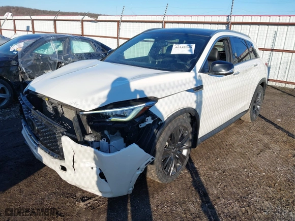 2020 Infiniti QX50 ESSENTIAL with VIN 3PCAJ5M13LF109950, listed as a IAAI auction lot 41348348 with 63,091 mi miles. Bid and sale history available at carsss.com. Image 2.