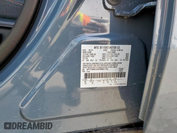 2024 Ford Maverick XLT z VIN 3FTTW8H35RRB61742, wystawiony jako Copart lot #45191255 z przebiegiem Nie podano mil oraz Czysty tytuł • Clean title. Historia ofert i sprzedaży dostępna na DreamBid. Obrazek 13.