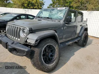 2020 Jeep Wrangler Unlimited Sahara with VIN 1C4HJXEM2LW337002, listed as a Copart auction lot 71056504 with 0 mi miles and Salvage Title. Bid and sale history available at carsss.com. Image 1.
