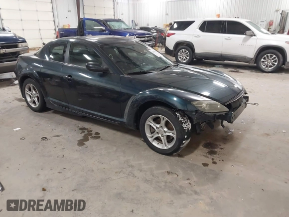 2004 Mazda RX-8 with VIN JM1FE17N840117818, listed as a IAAI auction lot 41594278 with 112,392 mi miles. Bid and sale history available at carsss.com. Image 1.