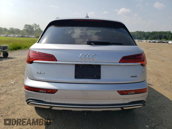 2022 Audi Q5 Premium with VIN WA1ABAFY4N2086369, listed as a Copart auction lot 58120795 with 37,756 mi miles and Salvage title. Bid and sale history available at DreamBid. Image 6.