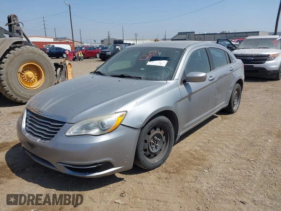 2013 Chrysler 200 LX with VIN 1C3CCBAG2DN767678, listed as a IAAI auction lot 41801847 with 155,863 mi miles. Bid and sale history available at carsss.com. Image 2.