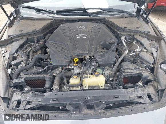 2019 Infiniti Q50 RED SPORT 400 with VIN JN1FV7AP0KM760153, listed as a IAAI auction lot 41895981 with 62,070 mi miles. Bid and sale history available at carsss.com. Image 10.