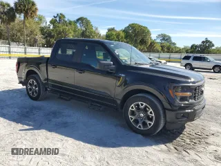 2024 Ford F-150 STX with VIN 1FTEW2KP2RKD25390, listed as a Copart auction lot 47856945 with 12,500 mi miles and Salvage Title. Bid and sale history available at carsss.com. Image 4.