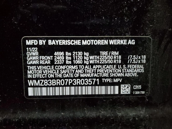 2023 MINI Countryman Cooper S с VIN WMZ83BR07P3R03571, выставлен на аукционе Copart как лот 82699084 с пробегом Не указан миль и Списание • Salvage title. История ставок и продаж доступна на DreamBid. Изображение 13.