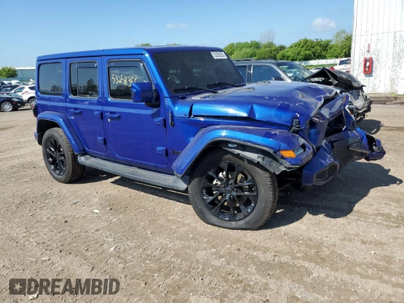 2020 Jeep Wrangler Unlimited Sahara with VIN 1C4HJXEN0LW318599, listed as a Copart auction lot 53258355 with 68,131 mi miles and Salvage title. Bid and sale history available at DreamBid. Image 4.