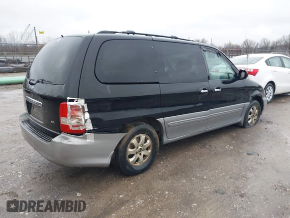 2005 Kia Sedona LX with VIN KNDUP132356703354, listed as a IAAI auction lot 41529197 with 1 mi miles. Bid and sale history available at carsss.com. Image 4.