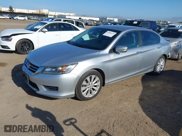 2014 Honda Accord Sedan LX with VIN 1HGCR2F39EA204167, listed as a IAAI auction lot 42086879 with 129,596 mi miles. Bid and sale history available at carsss.com. Image 2.