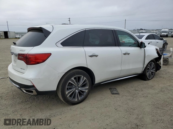 2019 Acura MDX Technology with VIN 5J8YD4H50KL003207, listed as a Copart auction lot 53204645 with 48,476 mi miles and Salvage title. Bid and sale history available at DreamBid. Image 3.