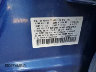2016 Acura ILX with VIN 19UDE2F33GA007255, listed as a Copart auction lot 88746805 with Not provided miles and Salvage title. Bid and sale history available at DreamBid. Image 12.