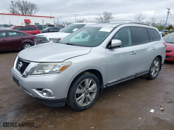 2014 Nissan Pathfinder Platinum with VIN 5N1AR2MM3EC723104, listed as a IAAI auction lot 41903560 with 159,416 mi miles. Bid and sale history available at carsss.com. Image 17.