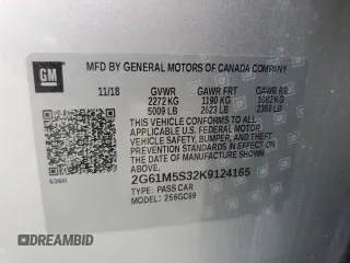 2019 Cadillac XTS Luxury with VIN 2G61M5S32K9124165, listed as a Copart auction lot 63555095 with 34,390 mi miles and Salvage title. Bid and sale history available at DreamBid. Image 12.