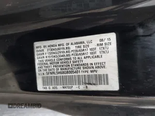 2016 Honda Odyssey EX-L with VIN 5FNRL5H68GB005401, listed as a IAAI auction lot 42063470 with Not Provided miles and . Bid and sale history available at DreamBid. Image 9.