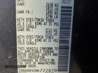 2017 Nissan Frontier SV z VIN 1N6AD0EV3HN722670, wystawiony jako Copart lot #45653065 z przebiegiem 82 382 mil mil oraz Szkoda całkowita • Salvage title. Historia ofert i sprzedaży dostępna na DreamBid. Obrazek 14.