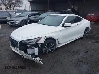 2021 Infiniti Q60 Luxe with VIN JN1EV7KL1MM470045, listed as a IAAI auction lot 41337676 with 11,154 mi miles and . Bid and sale history available at DreamBid. Image 2.