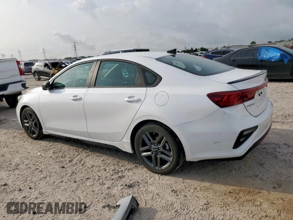 2021 Kia Forte GT-Line with VIN 3KPF34AD3ME366221, listed as a Copart auction lot 57614775 with 45,738 mi miles and Clean title. Bid and sale history available at DreamBid. Image 2.