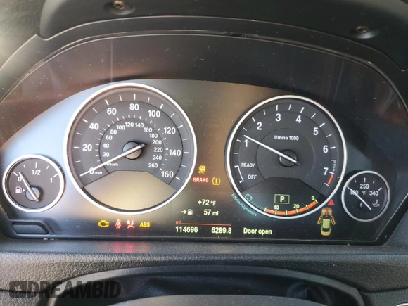 2015 BMW 4 Series 428i with VIN WBA3N7C54FK222324, listed as a Copart auction lot 57644345 with 114,696 mi miles and Salvage title. Bid and sale history available at DreamBid. Image 9.