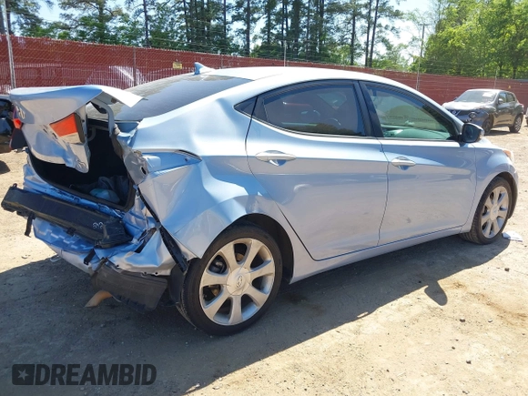 2012 Hyundai Elantra Limited with VIN KMHDH4AEXCU278876, listed as a IAAI auction lot 42007103 with 158,441 mi miles. Bid and sale history available at carsss.com. Image 4.