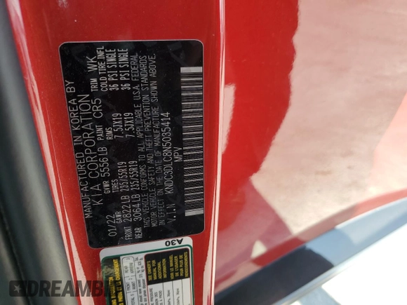 2022 Kia EV6 Wind with VIN KNDC3DLC8N5035414, listed as a Copart auction lot 58713064 with 66,795 mi miles and Salvage Title. Bid and sale history available at carsss.com. Image 14.
