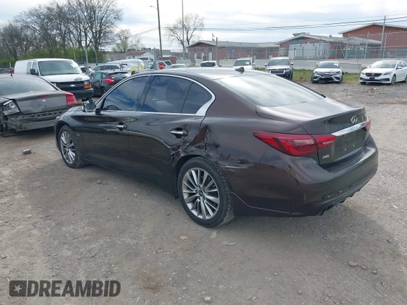2018 Infiniti Q50 3.0t Luxe with VIN JN1EV7AR2JM445138, listed as a IAAI auction lot 41851019 with 75,018 mi miles. Bid and sale history available at carsss.com. Image 3.