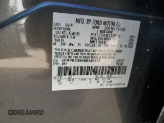 2021 Ford Edge SE z VIN 2FMPK3G90MBA04872, wystawiony jako Copart lot #42218955 z przebiegiem 55 429 mil mil oraz Szkody całkowita. Historia ofert i sprzedaży dostępna na DreamBid. Obrazek 12.