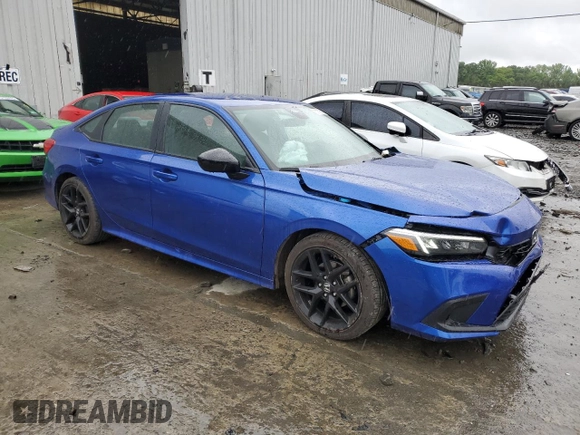 2023 Honda Civic Sport with VIN 2HGFE2F54PH504892, listed as a Copart auction lot 57778685 with 8,109 mi miles and Salvage title. Bid and sale history available at DreamBid. Image 4.