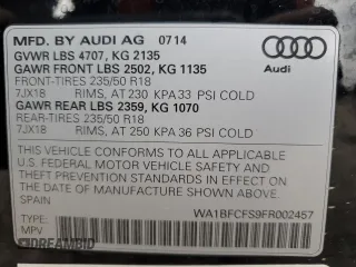 2015 Audi Q3 Premium Plus z VIN WA1BFCFS9FR002457, wystawiony jako Copart lot #87422994 z przebiegiem 135 890 mil mil oraz Szkoda całkowita • Salvage title. Historia ofert i sprzedaży dostępna na DreamBid. Obrazek 14.