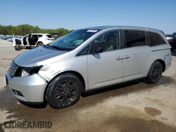 2013 Honda Odyssey EX-L with VIN 5FNRL5H69DB080586, listed as a Copart auction lot 52103685 with 166,643 mi miles and Salvage Title. Bid and sale history available at carsss.com. Image 1.
