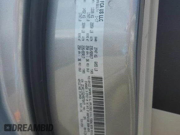 2017 Chrysler Pacifica Touring with VIN 2C4RC1DG2HR676477, listed as a Copart auction lot 49493855 with 35,482 mi miles and Salvage Title. Bid and sale history available at DreamBid. Image 15.