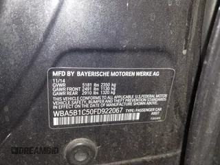 2015 BMW 5 Series 535i with VIN WBA5B1C50FD922067, listed as a IAAI auction lot 42121812 with 146,205 mi miles and . Bid and sale history available at carsss.com. Image 9.