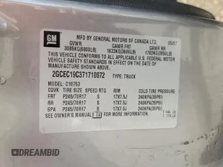 2007 Chevrolet Silverado 1500 LT w/1LT with VIN 2GCEC19C371710072, listed as a Copart auction lot 45674895 with 235,817 mi miles and Salvage Title. Bid and sale history available at carsss.com. Image 12.