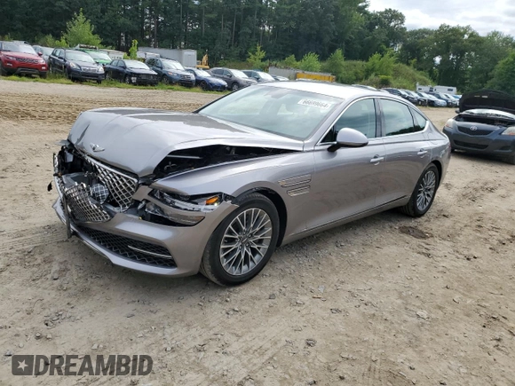 2023 Genesis G80 2.5T with VIN KMTGB4SC4PU193054, listed as a Copart auction lot 66699664 with 26,074 mi miles and Salvage Title. Bid and sale history available at DreamBid. Image 1.