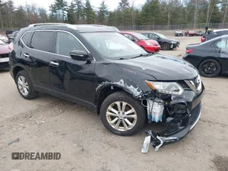 2015 Nissan Rogue SV with VIN KNMAT2MV9FP573072, listed as a IAAI auction lot 40998233 with 122,544 mi miles. Bid and sale history available at carsss.com. Image 1.