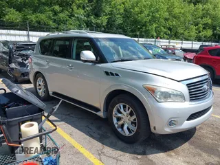 2012 Infiniti QX56 7-passenger with VIN JN8AZ2NE5C9020033, listed as a IAAI auction lot 42706721 with 174,622 mi miles and . Bid and sale history available at DreamBid. Image 1.