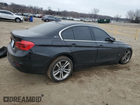 2017 BMW 3 Series 330e iPerformance with VIN WBA8E1C58HK895185, listed as a Copart auction lot 49287055 with 61,391 mi miles and Salvage Title. Bid and sale history available at carsss.com. Image 3.