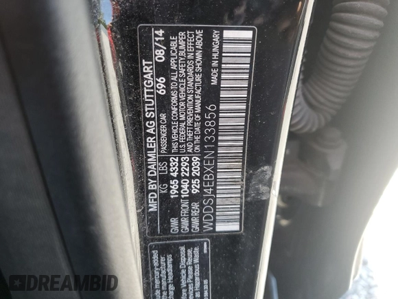 2014 Mercedes-Benz CLA 250 с VIN WDDSJ4EBXEN133856, выставлен на аукционе Copart как лот 53648215 с пробегом 150 842 миль миль и Списание • Salvage title. История ставок и продаж доступна на DreamBid. Изображение 14.