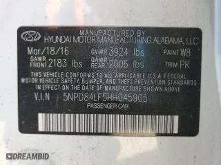2017 Hyundai Elantra SE with VIN 5NPD84LF5HH045905, listed as a Copart auction lot 48006725 with 117,647 mi miles and Salvage Title. Bid and sale history available at carsss.com. Image 14.