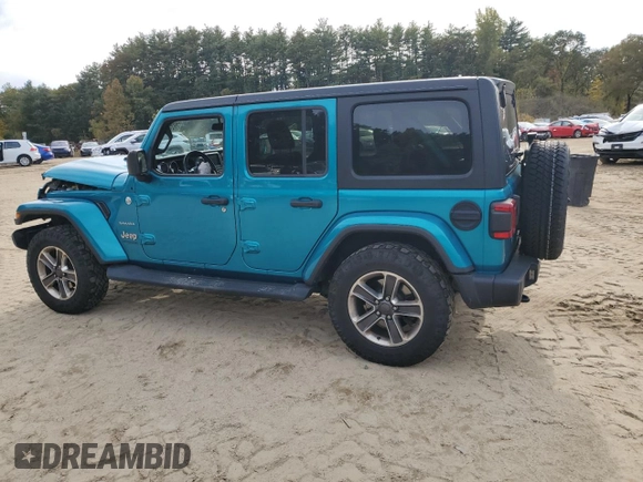 2020 Jeep Wrangler Unlimited Sahara with VIN 1C4HJXEN5LW107415, listed as a Copart auction lot 76152244 with 117,840 mi miles and Salvage title. Bid and sale history available at DreamBid. Image 2.