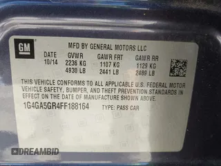 2015 Buick LaCrosse with VIN 1G4GA5GR4FF188164, listed as a IAAI auction lot 42056111 with 73,639 mi miles and . Bid and sale history available at DreamBid. Image 9.