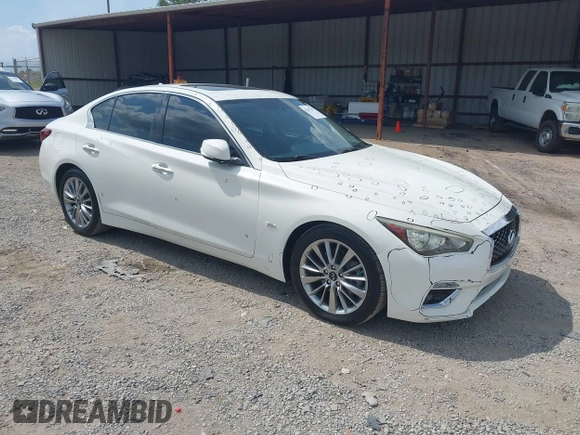 2018 Infiniti Q50 Luxe with VIN JN1EV7AP7JM352520, listed as a IAAI auction lot 42427317 with 73,717 mi miles and . Bid and sale history available at DreamBid. Image 1.