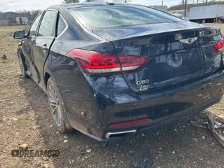 2017 Genesis G80 3.8L with VIN KMHGN4JEXHU192707, listed as a Copart auction lot 51038255 with 96,720 mi miles and Salvage title. Bid and sale history available at DreamBid. Image 3.