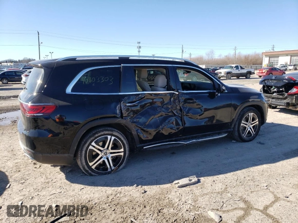 2021 Mercedes-Benz GLS with VIN 4JGFF5KE9MA402996, listed as a Copart auction lot 40803303 with 19,559 mi miles. Bid and sale history available at carsss.com. Image 3.