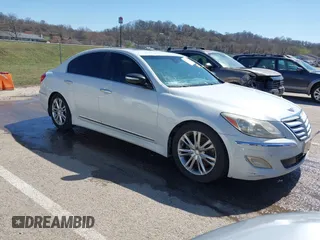 2012 Hyundai Genesis 5.0L with VIN KMHGC4DH6CU201861, listed as a IAAI auction lot 41802338 with 120,831 mi miles. Bid and sale history available at carsss.com. Image 1.