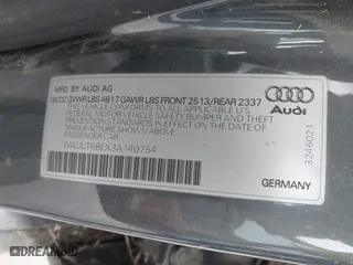 2003 Audi A4 3.0L with VIN WAULT68EX3A140754, listed as a IAAI auction lot 41899449 with 73,368 mi miles. Bid and sale history available at carsss.com. Image 9.