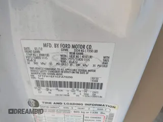 2012 Ford F-150 XL with VIN 1FTFW1EF1CFA70250, listed as a IAAI auction lot 42312585 with 334,089 mi miles and . Bid and sale history available at DreamBid. Image 9.