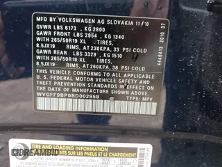 2011 Volkswagen Touareg Sport z VIN WVGFF9BP0BD002958, wystawiony jako IAAI lot #42281009 z przebiegiem 147 801 mil mil oraz . Historia ofert i sprzedaży dostępna na DreamBid. Obrazek 9.