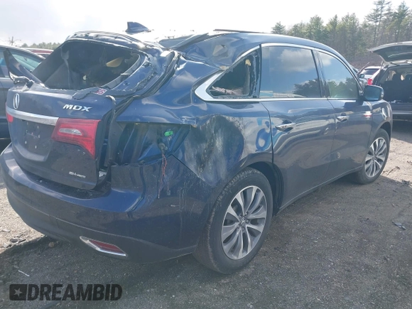 2016 Acura MDX w/Tech with VIN 5FRYD4H40GB053930, listed as a IAAI auction lot 41965048 with 1 mi miles. Bid and sale history available at carsss.com. Image 4.